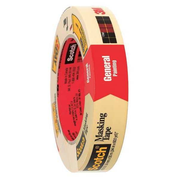 Cinta de enmascarar Scotch 3M™ 2050, 5.0 Mil, 1" x 60 yds., Natural, 36/Caja - T9352050