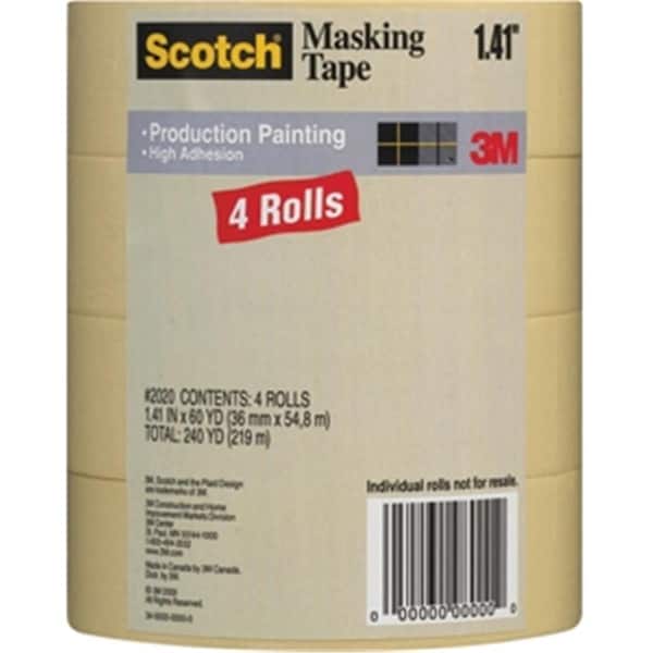 Cinta para enmascarar para pintura de producción de 36 mm x 55 m, paquete de 4 - 051141318912