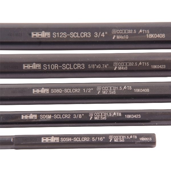 H & H Industrial Products 5 Piece SCLCR Indexable Boring Bar Set (5/16-3/8-1/2-5/8 & 3/4") - 1001-0023