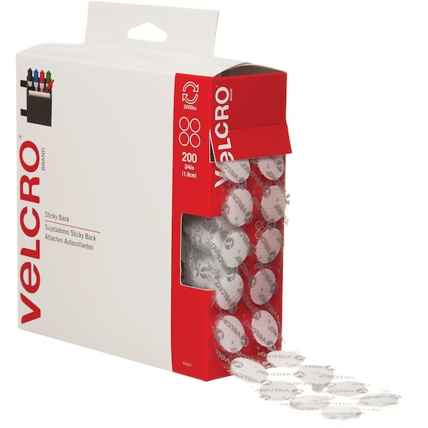 Cinta de gancho y ojo de tela blanca con puntos de 0.75 pulgadas - Combo Pack - BO50223 de Box Partners