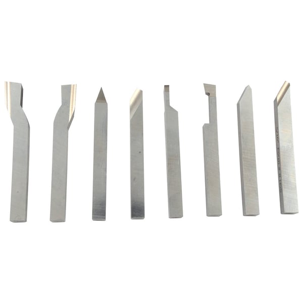H & H Industrial Products 1/4 X 2-1/2" 8 Piece High Speed Steel Lathe Turning Tool Set - 2006-9022