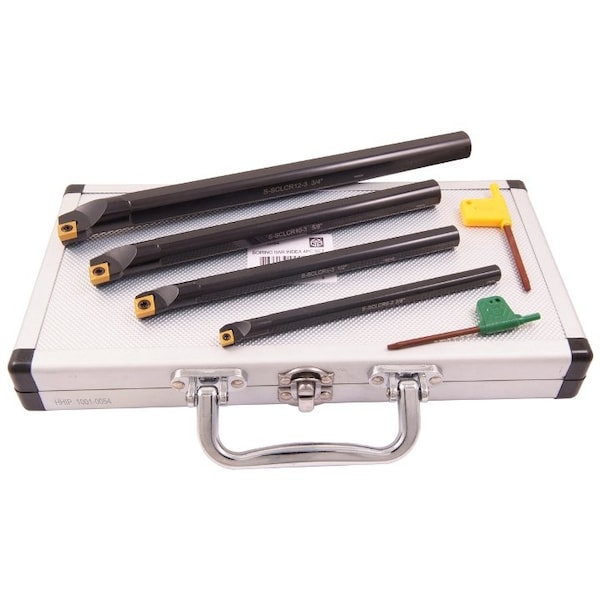 H & H Industrial Products 4 Piece (3/8-1/2-5/8 & 3/4") SCLCR Indexable Boring Bar Set - 1001-0054