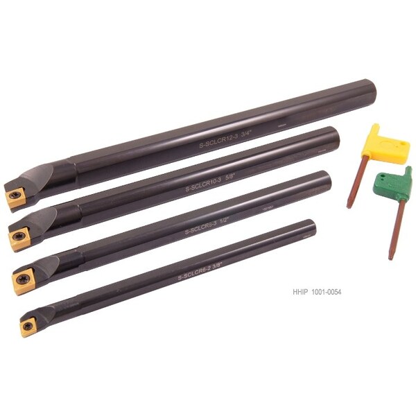 H & H Industrial Products 4 Piece (3/8-1/2-5/8 & 3/4") SCLCR Indexable Boring Bar Set - 1001-0054