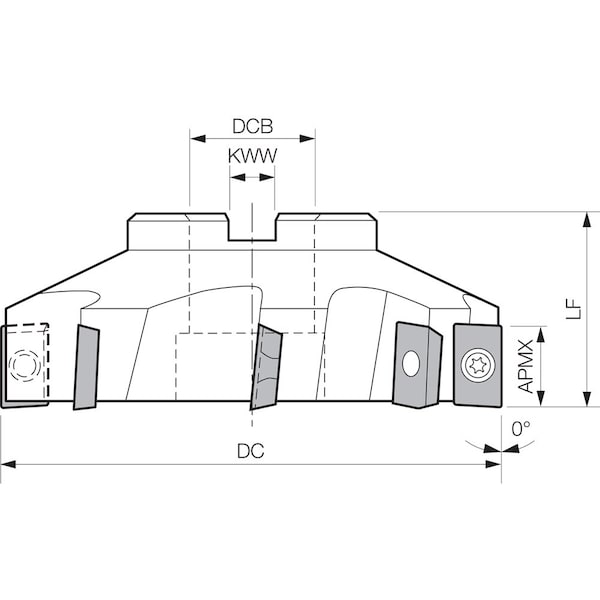 Kyocera Face Mill, FM 300090AL, FM-AL 3.0000" Cutting Dia - FM300090AL