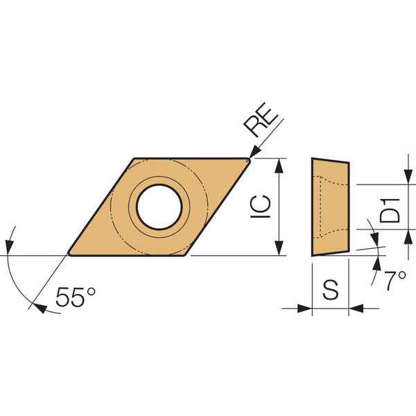 Kyocera Diamond Turning Insert, DCMT3251HQCCX - DCMT3251HQCCX