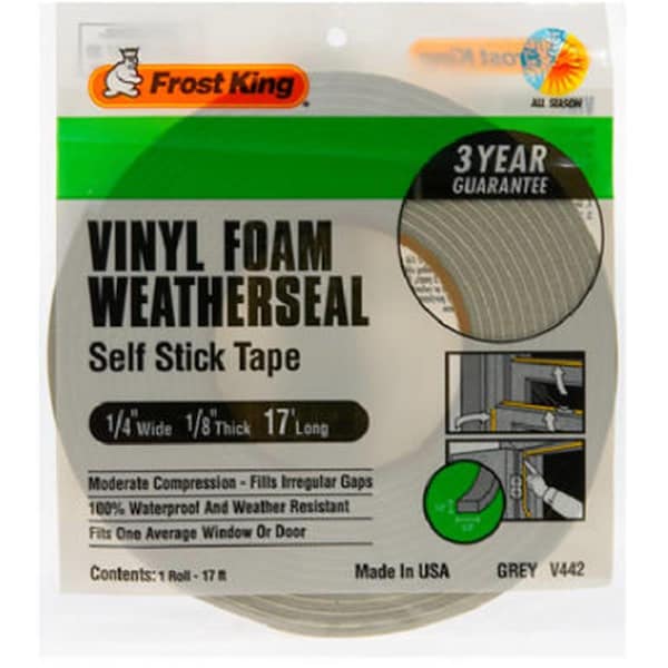 Productos Thermwell Cinta de Espuma para Sellado de Clima V442H, Gris - 0.25 x 0.12 pulg. - TH575066