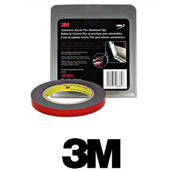Cinta adhesiva acrílica negra para automóviles de 1/2 pulgadas x 5 yardas - 3M99273