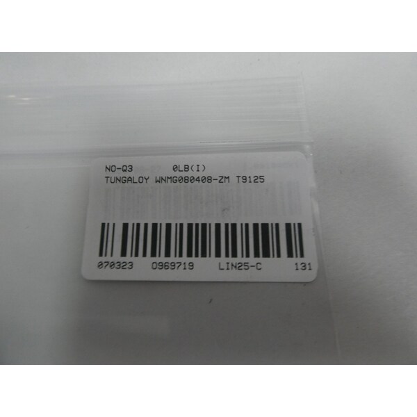 Tungaloy CARBIDE INSERTS, 10PK - WNMG080408-ZM WNMG 432 ZM T9125
