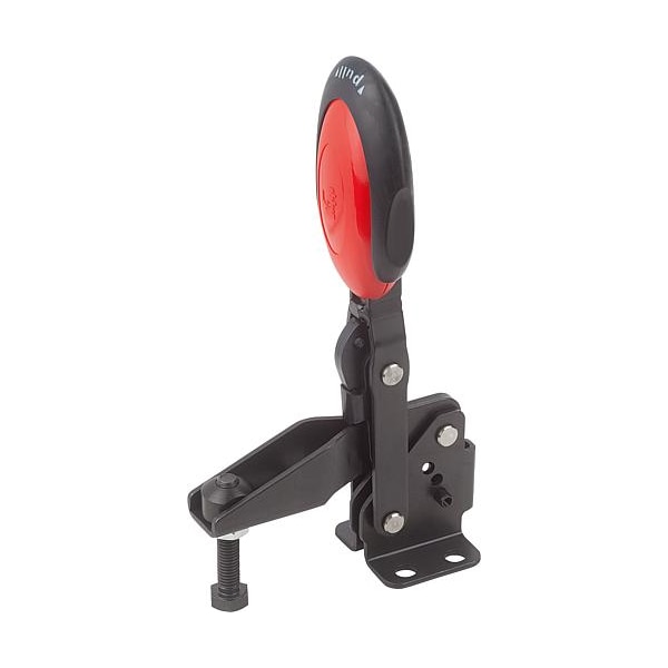 Kipp Vertical Toggle Clamps w. Safety Lock w. flat foot and adj. spindle - K0662.008103