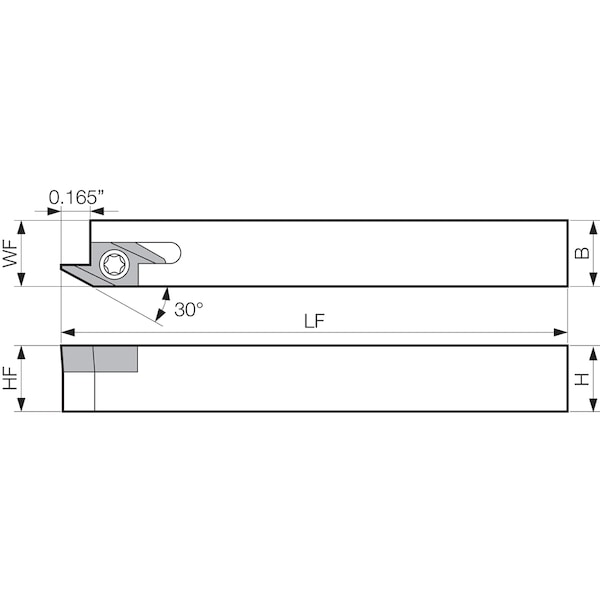 Kyocera Turning Toolholder, SABSR 1616JX40F - SABSR1616JX40F