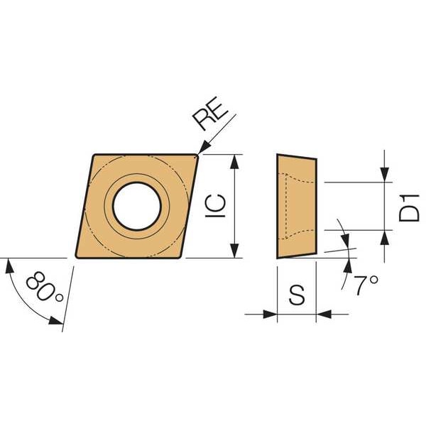 Kyocera Diamond Turning Insert, CCMT32505GKPR930 - CCMT32505GKPR930