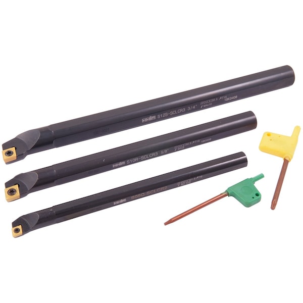 Hhip 3 Piece 1/2-5/8 & 3/4" SCLCR Indexable Boring Bar Set - 1001-0021