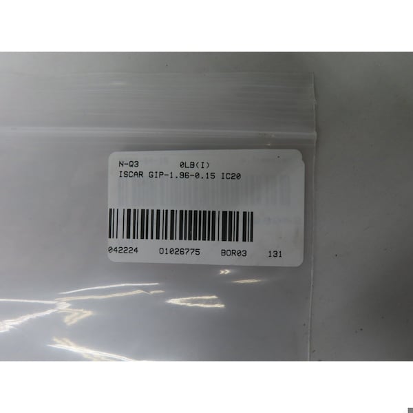 Iscar PACK OF 10 CARBIDE INSERT, 10PK - GIP-1.96-0.15 IC20