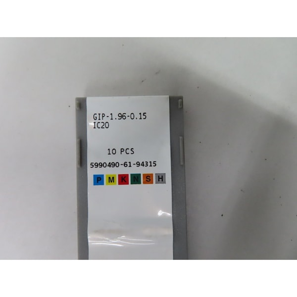 Iscar PACK OF 10 CARBIDE INSERT, 10PK - GIP-1.96-0.15 IC20