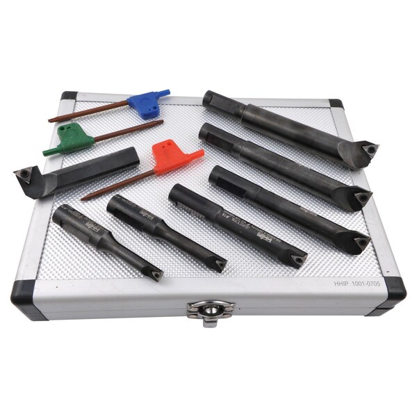 H & H Industrial Products 7 Piece 1/2" Round Shank Indexable Boring Bar Set - 1001-0705