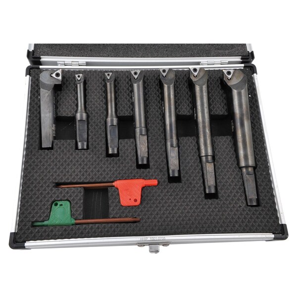H & H Industrial Products 7 Piece 1/2" Round Shank Indexable Boring Bar Set - 1001-0705