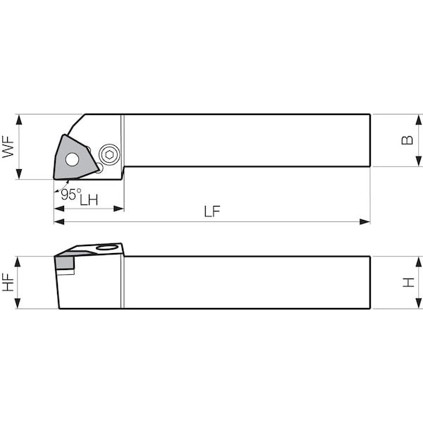 Kyocera Turning Toolholder, PWLNR 2525M08 - PWLNR2525M08