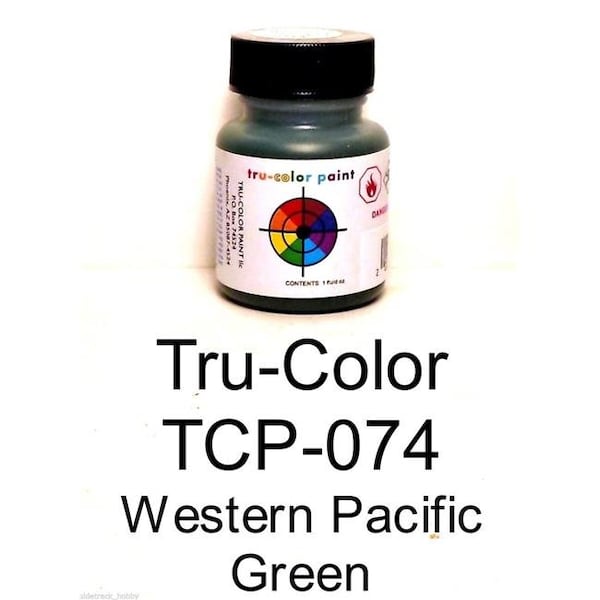Pintura Tru-Color TCP074 de 1 oz en botella de pintura Western Pacific; Verde - TCP074.