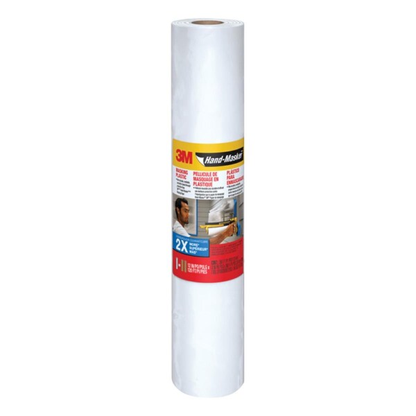 3M 12 pulgadas x 120 yardas Película de enmascaramiento de plástico Hand-Master transparente - 3M4390