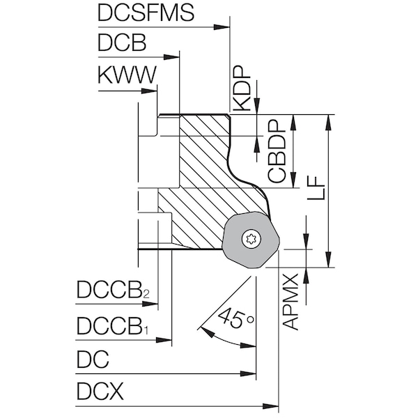 Kyocera MFPN 45063R5TM Metric Bore Diameter - MFPN45063R5TM