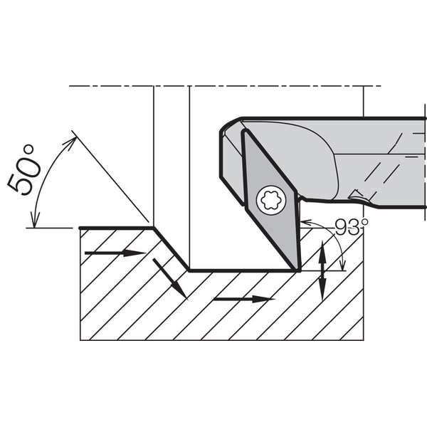 Kyocera Boring Bar, Positive Rake, Right-Hand - A20RSVZBR1125AE