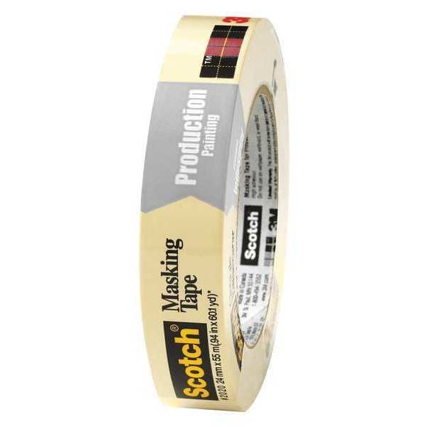Cinta de enmascarar Scotch 3M™ 2020, 5.2 Mil, 1" x 60 yds., Natural, 12 piezas por caja - T935202012PK