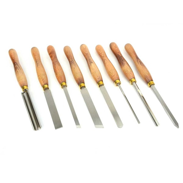 Crown Tools 8 Pc Woodturning Tool Set - Wooden Box - 24116