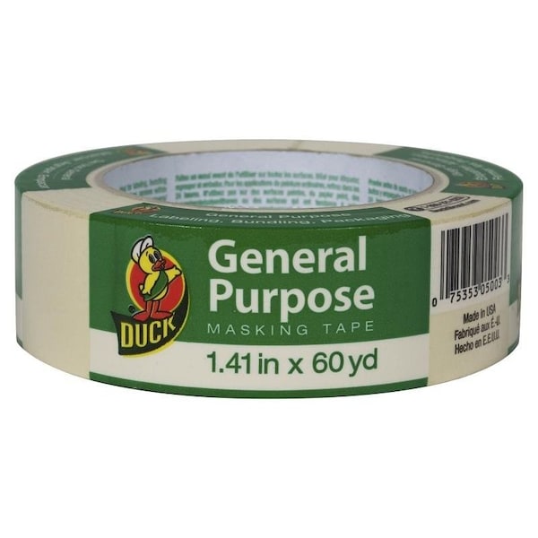 Cinta de enmascarar Duck Brand 394697, 60 yardas L, 141 pulgadas W, beige - 286510