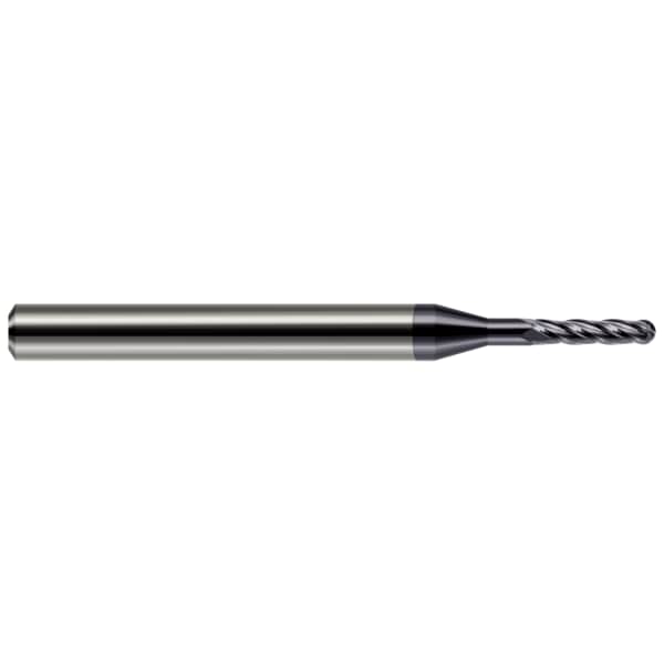 Harvey Tool Miniature End Mill - 4 Flute - Ball, 0.0800", Neck Dia.: 0.0785" - 76880-C3