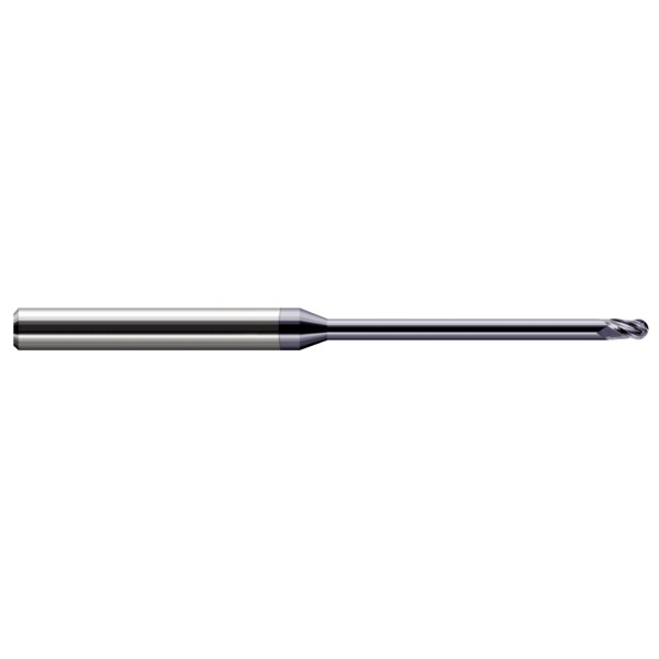 Harvey Tool Miniature End Mill - Ball - Long Reach, Stub Flute, 0.0620" (1/16) - 49262-C3