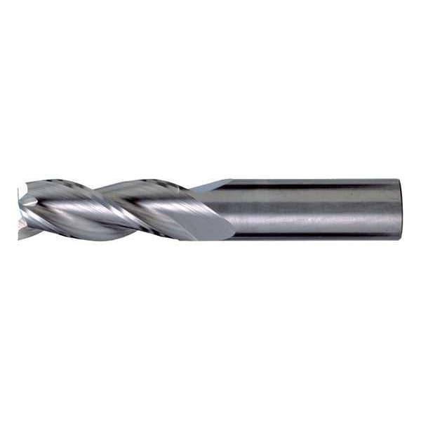 Cleveland 3-Flute Carbide Square Single End High-Perf End Mill for Alum CTD CEM-AM3 Bright 1/4x1/4x1-1/4x3 - C60622