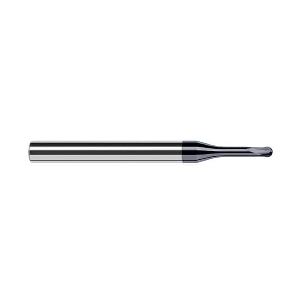 Harvey Tool 3/8 in. Cutter dia. x 0.30 in. x 2.in. 2 Reach Carbide Ball End Mill for Hard Milling, 2 Flutes - 38824-C6