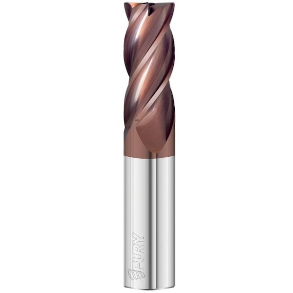 Fullerton Tool 4-Flute - Variable Helix - 3500 Fury HP End Mills, FC20, RH Spiral, Corner Radius, Standard,  - 35567