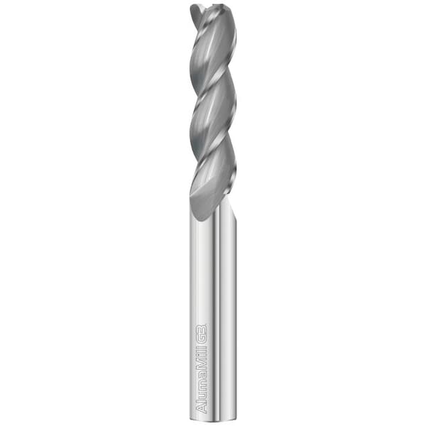 Fullerton Tool 3-Flute - 37.5° Helix - 3833 AlumaMill G3 HP End Mills, RH Spiral, Corner Radius, Extra-Long, 1/2 - 27553