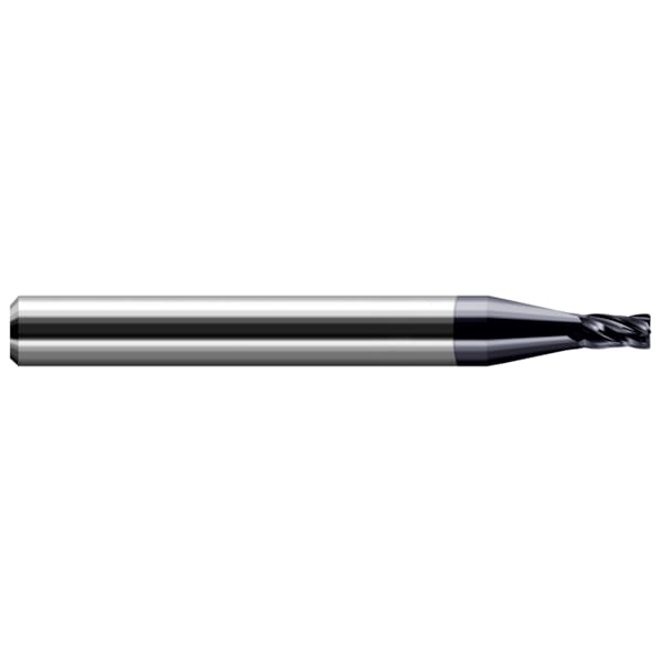 Harvey Tool Miniature End Mill - 4 Flute - Corner Radius, 0.1250" (1/8), Corner Radius: 0.0200" - 980220-C3