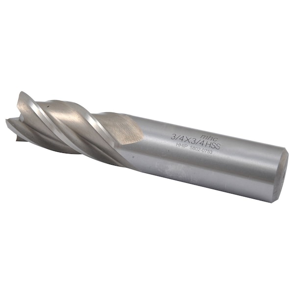 Hhip 3/4 X 3/4" 4 Flute High Speed Steel Single End Center Cut End Mill - 5802-0753
