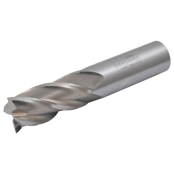 Hhip 3/4 X 3/4" 4 Flute High Speed Steel Single End Center Cut End Mill - 5802-0753