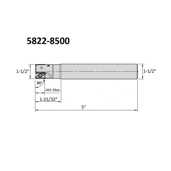 Hhip 1-1/2 X 1-1/2" Shank Indexable Coolant-Thru End Mill - 5822-8500