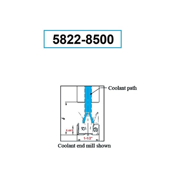 Hhip 1-1/2 X 1-1/2" Shank Indexable Coolant-Thru End Mill - 5822-8500
