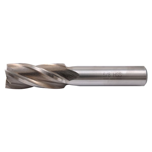 Hhip 5/8 X 1/2" 4 Flute High Speed Steel Single End Center Cut End Mill - 5802-0625