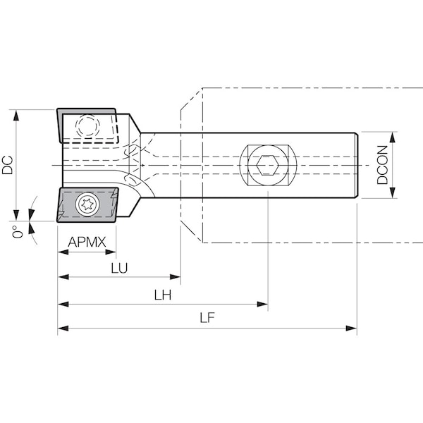 Kyocera End Mill, Kyocera EM 1250AL, 1.2500" Dia - EM1250AL