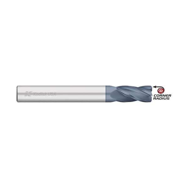 Kodiak Cutting Tools 3/4 Carbide Endmill 4 Flute Long w/Corner Radius ALTIN Coated - 5454361