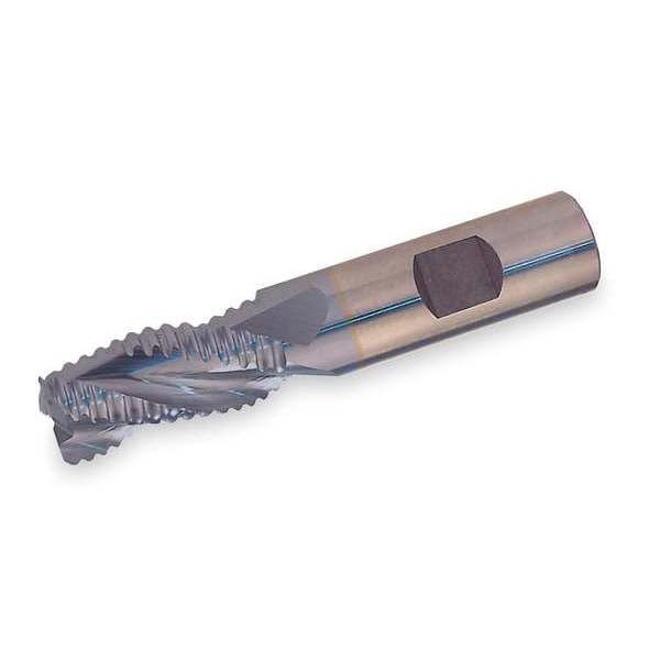 Cleveland 4-Flute Cobalt 8% Fine Square Single Roughing End Mill Cleveland RG6-TC TiCN 1/4x3/8x1/4x2.063 - C31279