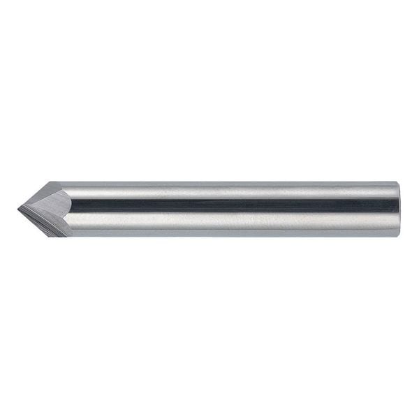 Cleveland 2-Flute Carbide Single End 90 Degree Chamfer Tool Cleveland CEM-CH-2R Bright 1/2"x1/2"x3" - C61124