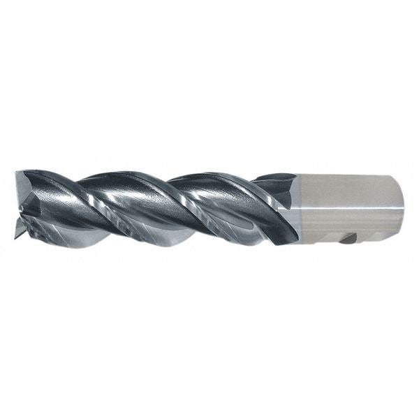 Cleveland 3-Flute PM+ HSS-E CrnRad CC Single High-Helix End Mill Cleveland PM-539R-TC TiCN 1x1x3x5-1/2x0.12CR - C40364