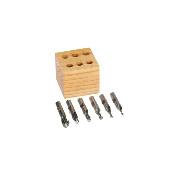 Hhip 1/8-1/2" 6 Piece 2-Flute M2 Ball Nose End Mill Set - 8001-0006