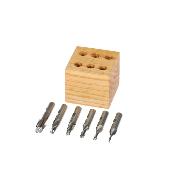 Hhip 1/8-1/2" 6 Piece 2-Flute M2 Ball Nose End Mill Set - 8001-0006