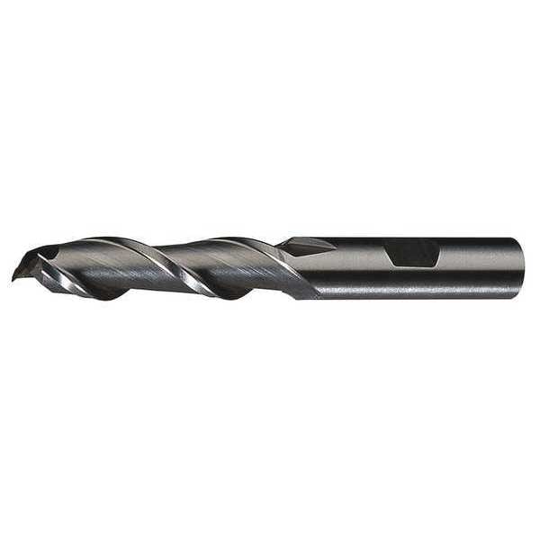 Cleveland 2-Flute HSS High Helix Sqaure Single End MIll Cleveland HGA-2 Bright 1/4x3/8x5/8x2-7/16 - C41843