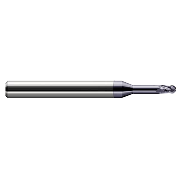 Harvey Tool Miniature End Mill - Ball - Long Reach, Stub Flute, 0.0210" - 33421-C3
