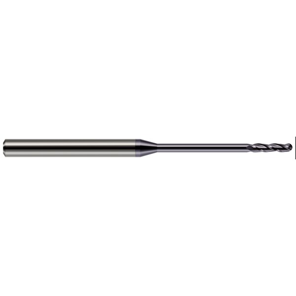 Harvey Tool Miniature End Mill - Ball - Long Reach, Long Flute, 0.0700", Shank Dia.: 1/8" - 13870-C3
